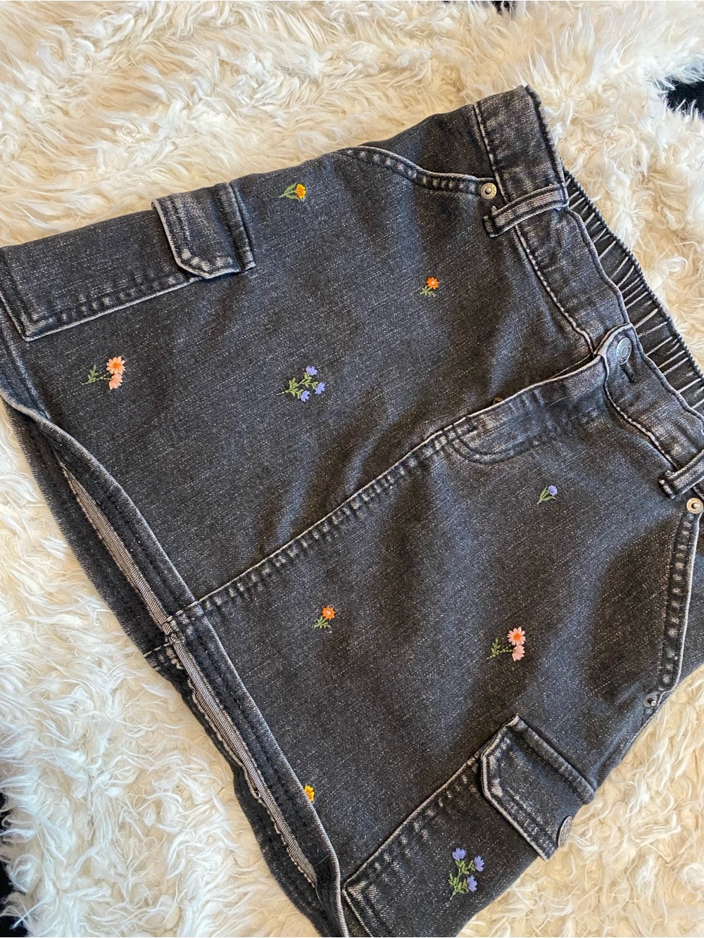 Cat & Jack Black Embroidered Mini Skirt small